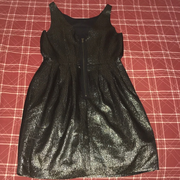 Club Monaco shimmery gold Lanna mini a line dress with pockets Y2K dress size 2 - Picture 2 of 9